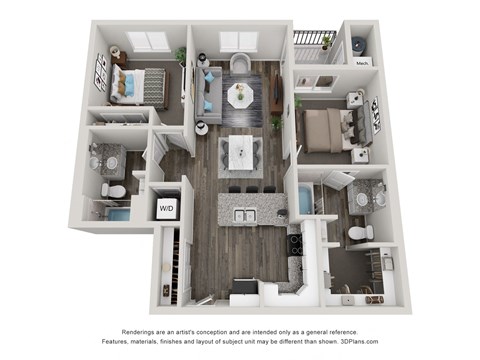a stylized floor plan of a 2103 sqft